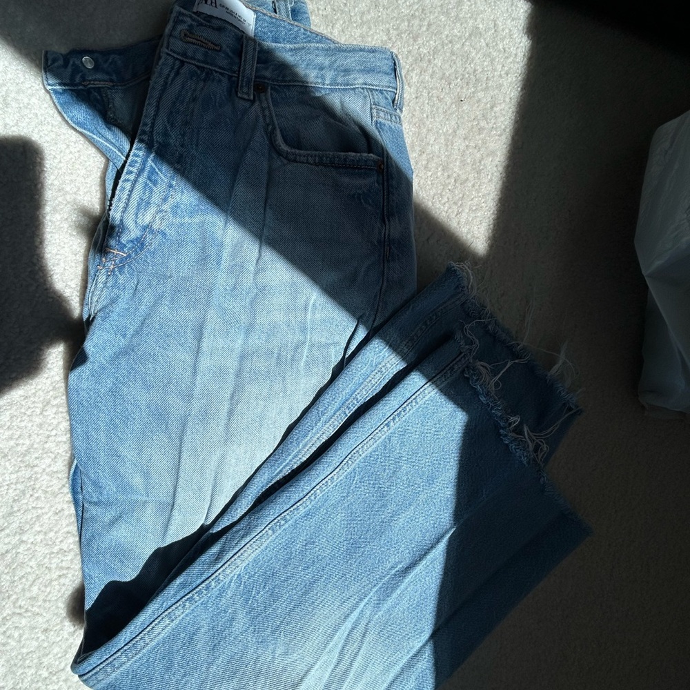 Zara wide leg Light Blue Denim Jeans